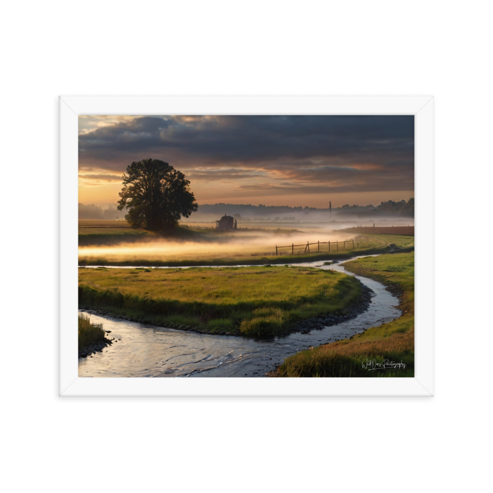 Misty Creek Island - Framed Paintography