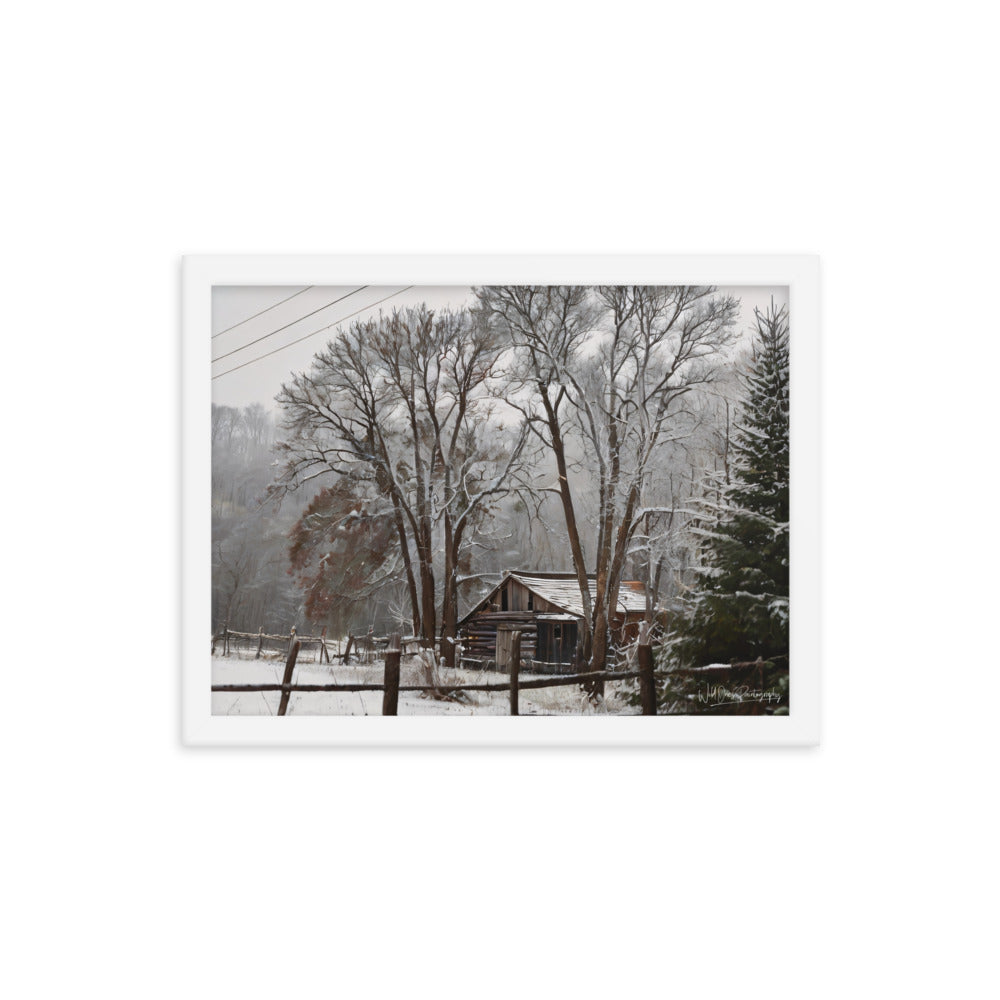 Winter Wonder Barn - Framed Paintography
