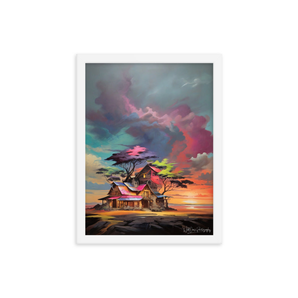 Vibrant Home Sunset - Framed Paintography