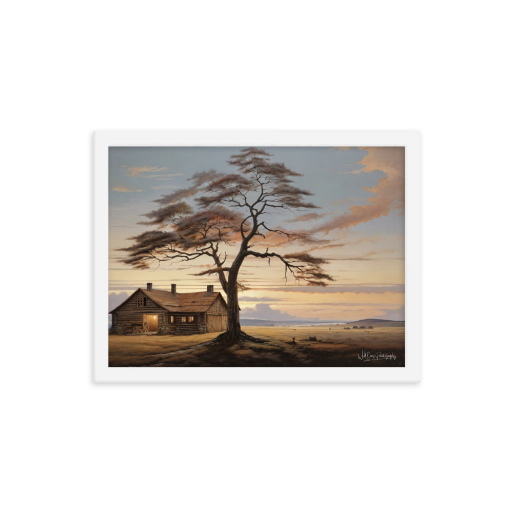 Prairie Cabin - Framed Paintography