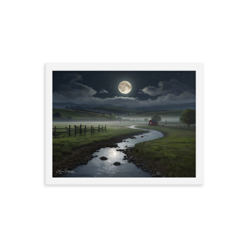 Moon Creek Prairie - Framed Paintography