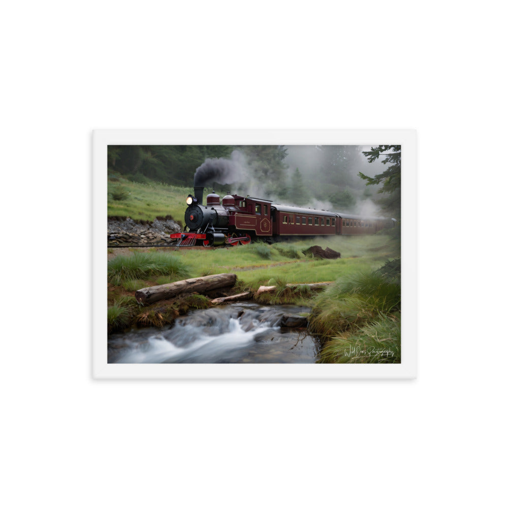 Misty Forest Train - Framed Paintography