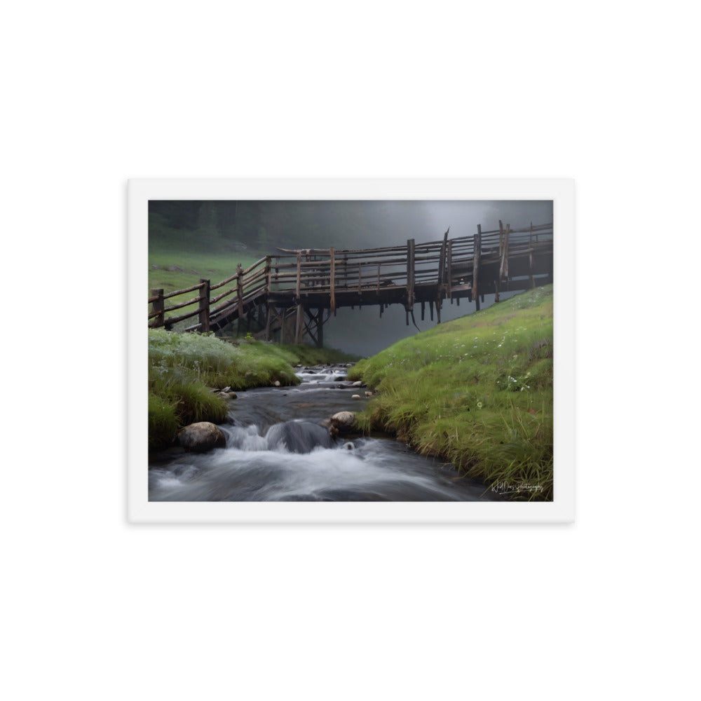 Misty Creek Bridge - Framed Paintography
