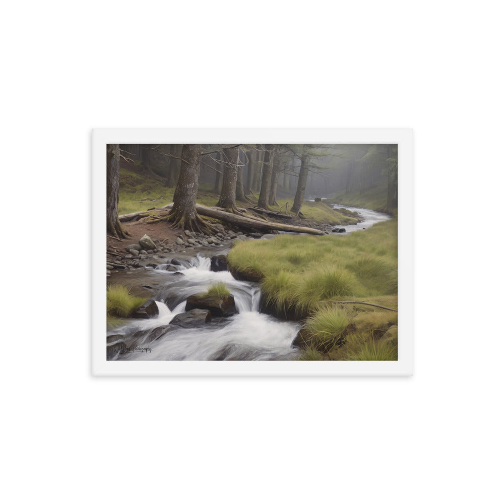 Misty Forest Creek - Framed Paintography