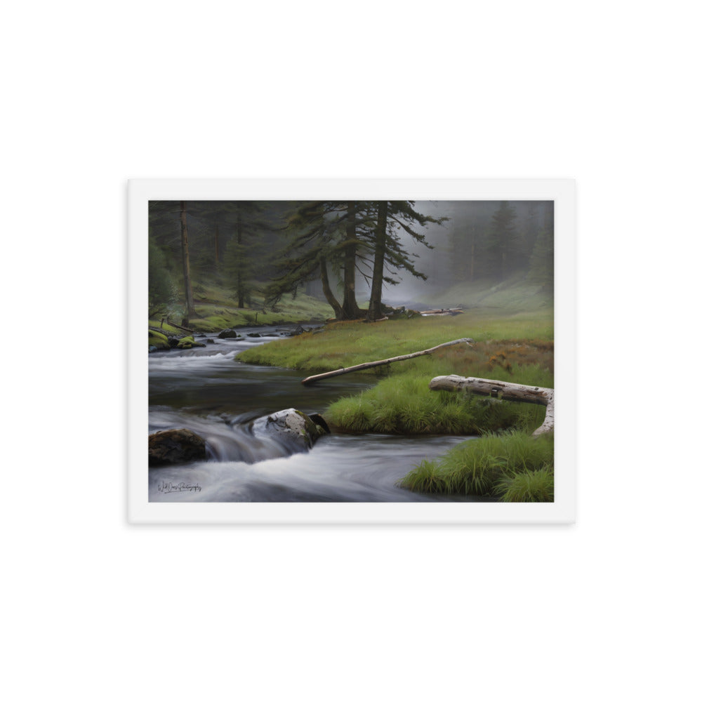 Mystic Woodland Brook - Framed Paintography