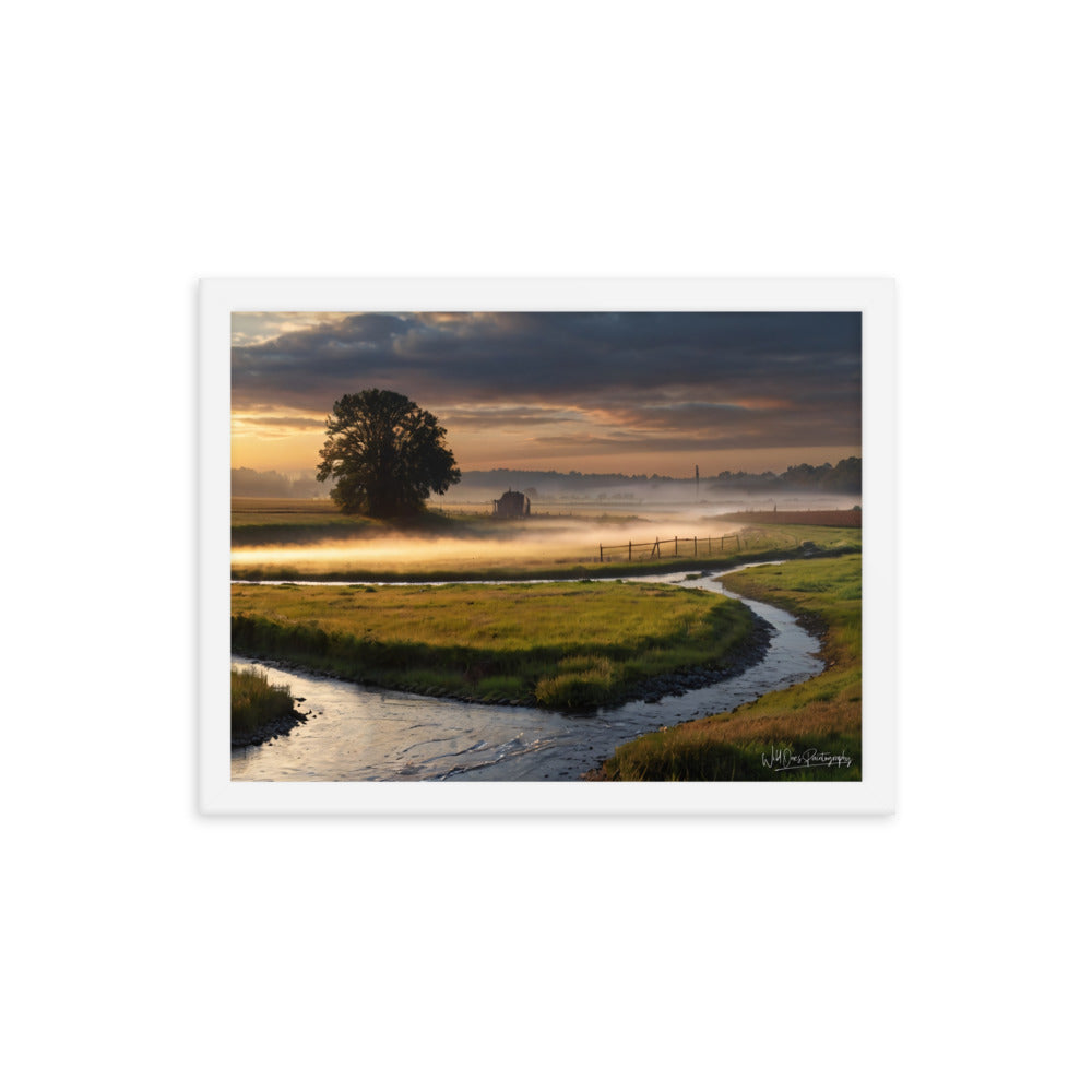 Misty Creek Island - Framed Paintography