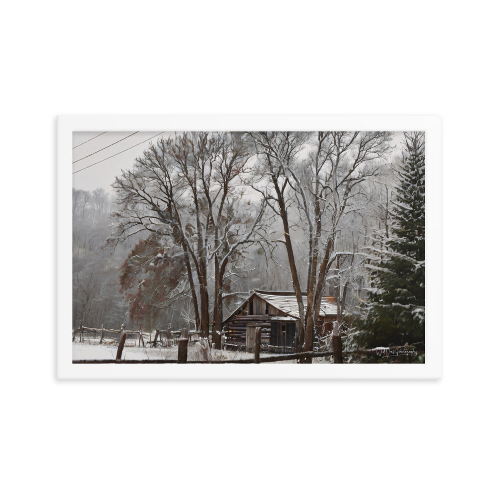 Winter Wonder Barn - Framed Paintography