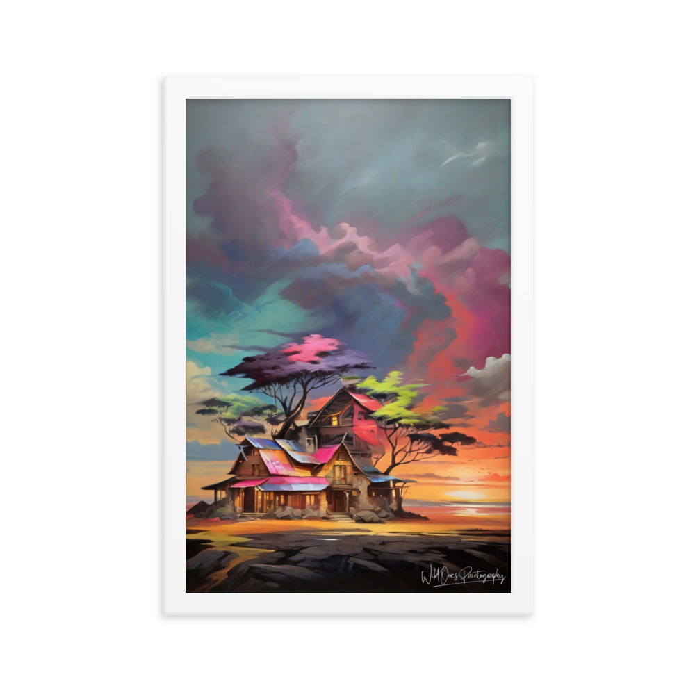 Vibrant Home Sunset - Framed Paintography