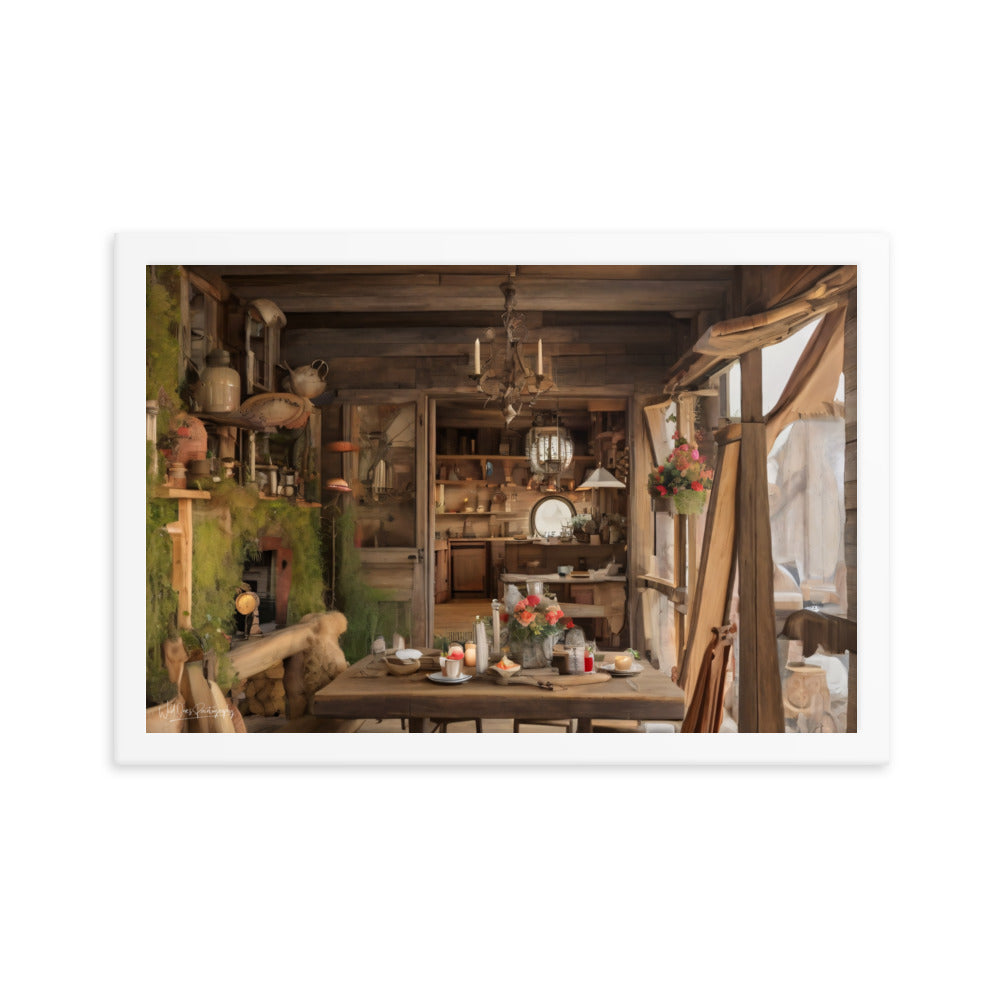 Country Kitchen - Framed Paintography
