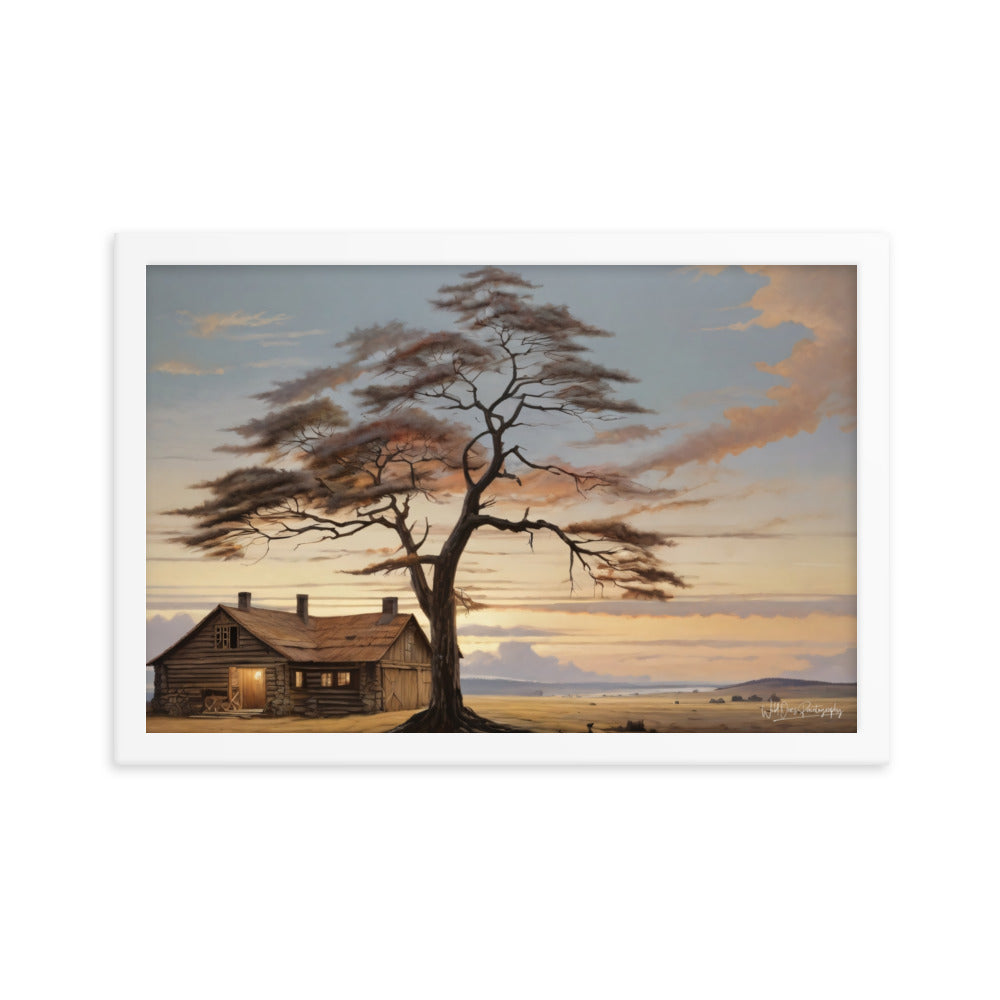 Prairie Cabin - Framed Paintography