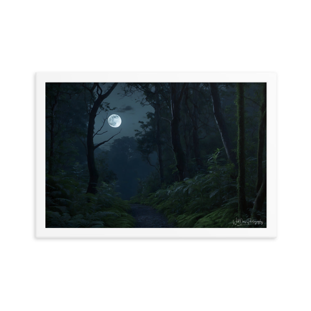 Moonlit Way - Framed Paintography