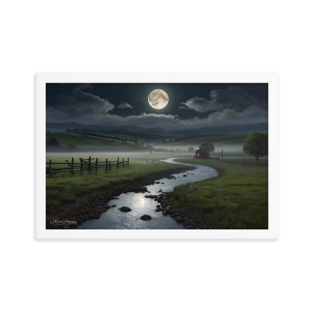 Moon Creek Prairie - Framed Paintography