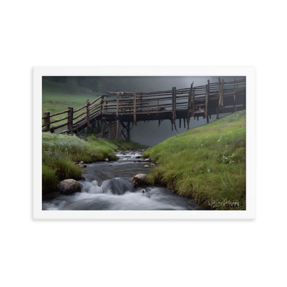 Misty Creek Bridge - Framed Paintography