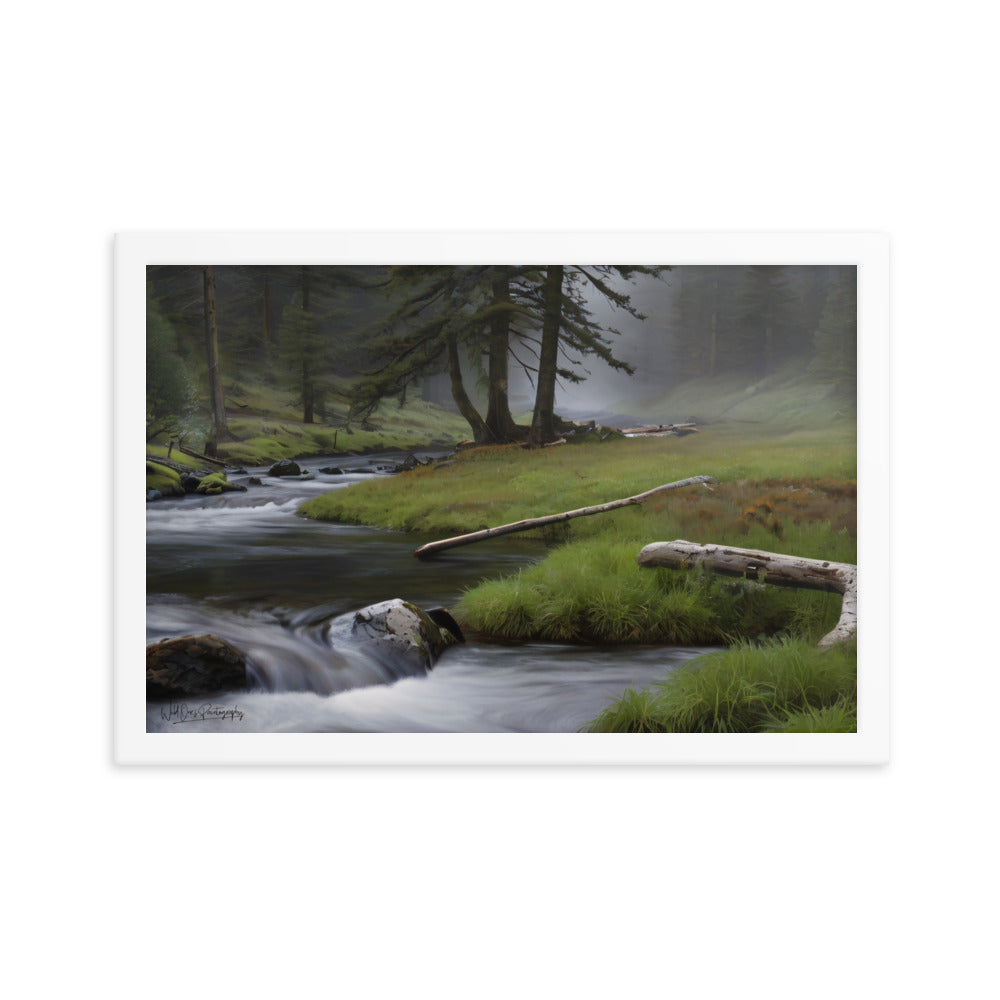 Mystic Woodland Brook - Framed Paintography