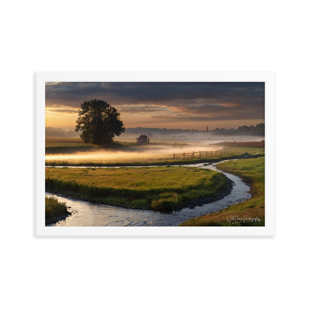 Misty Creek Island - Framed Paintography