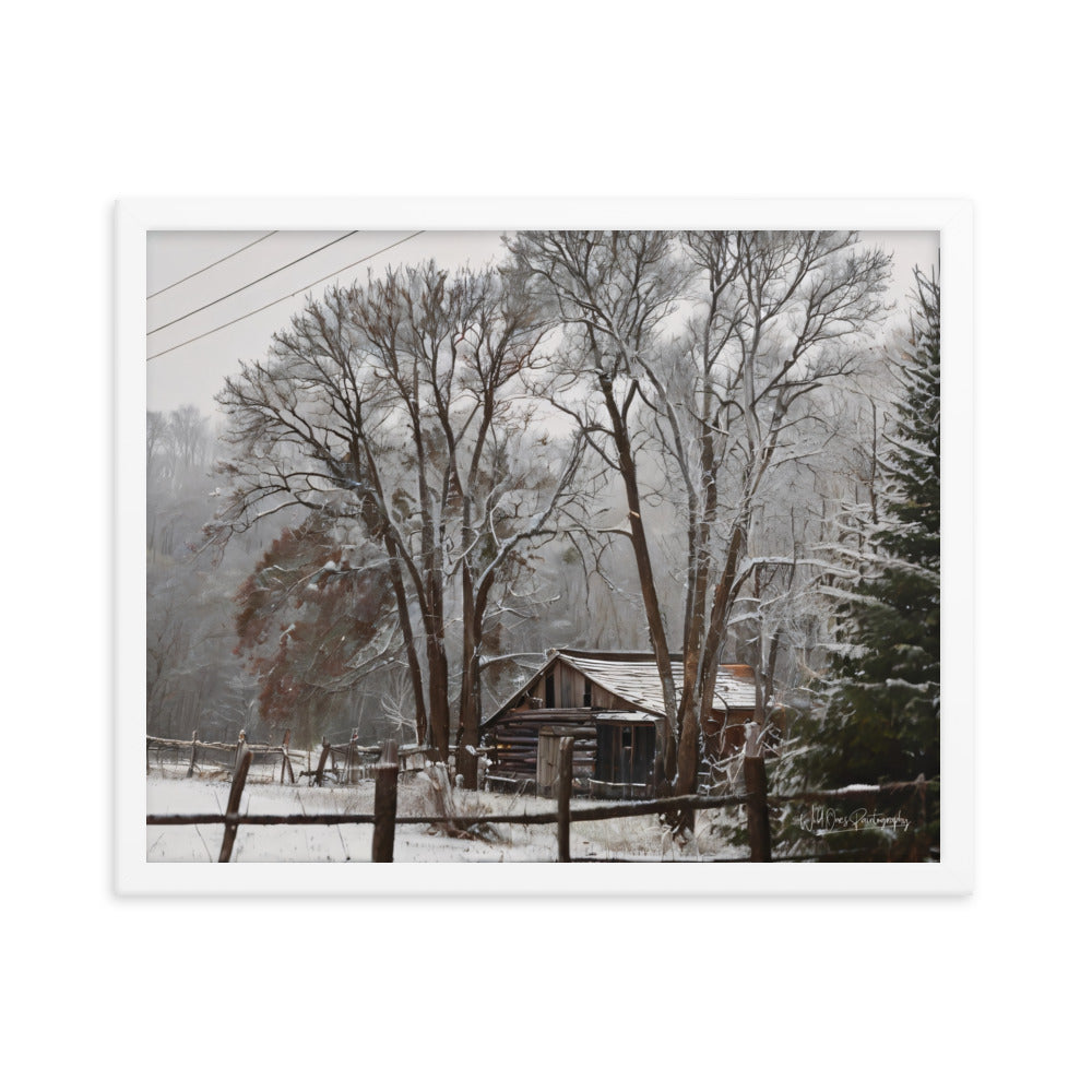 Winter Wonder Barn - Framed Paintography