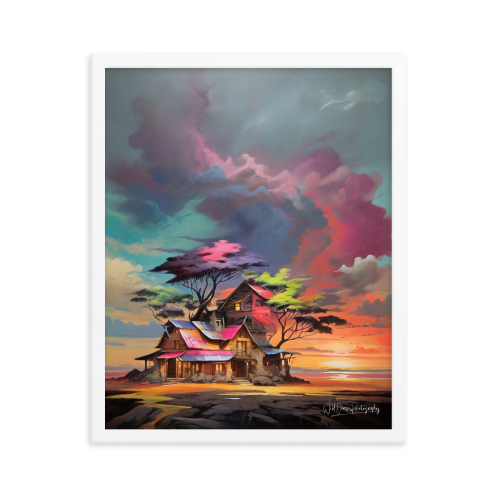 Vibrant Home Sunset - Framed Paintography