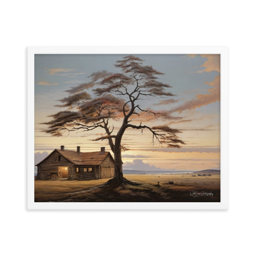 Prairie Cabin - Framed Paintography