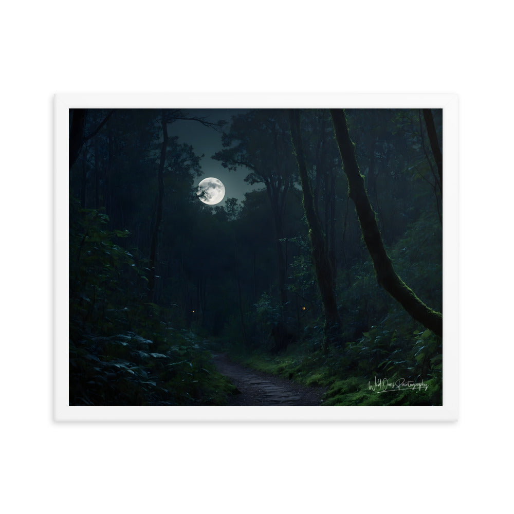 Moonlit Pathway - Framed Paintography