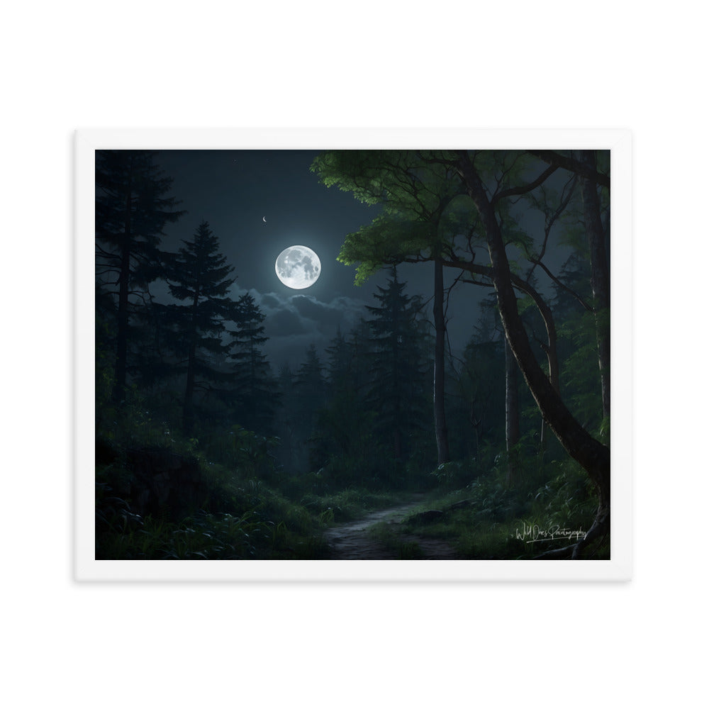 Moonlit Path - Framed Paintography