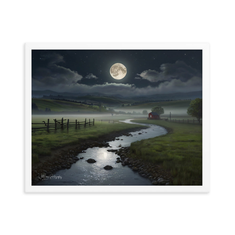 Moon Creek Prairie - Framed Paintography