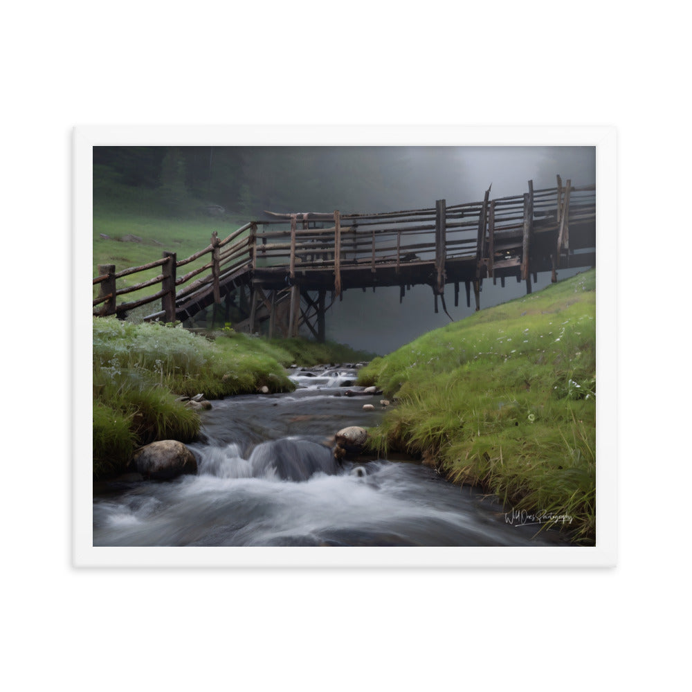 Misty Creek Bridge - Framed Paintography