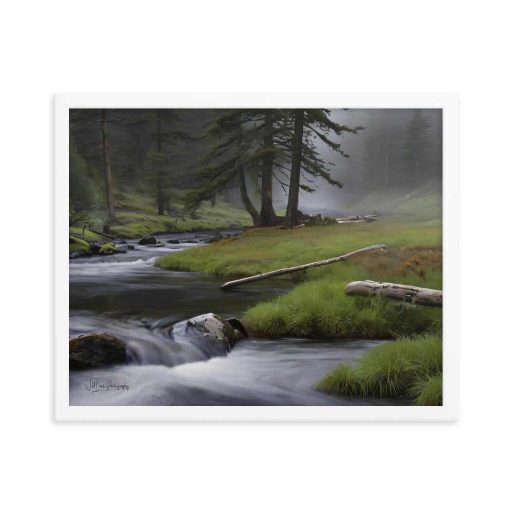 Mystic Woodland Brook - Framed Paintography