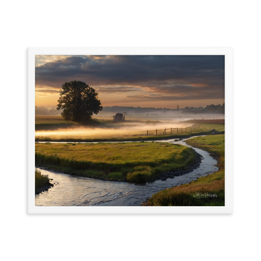 Misty Creek Island - Framed Paintography