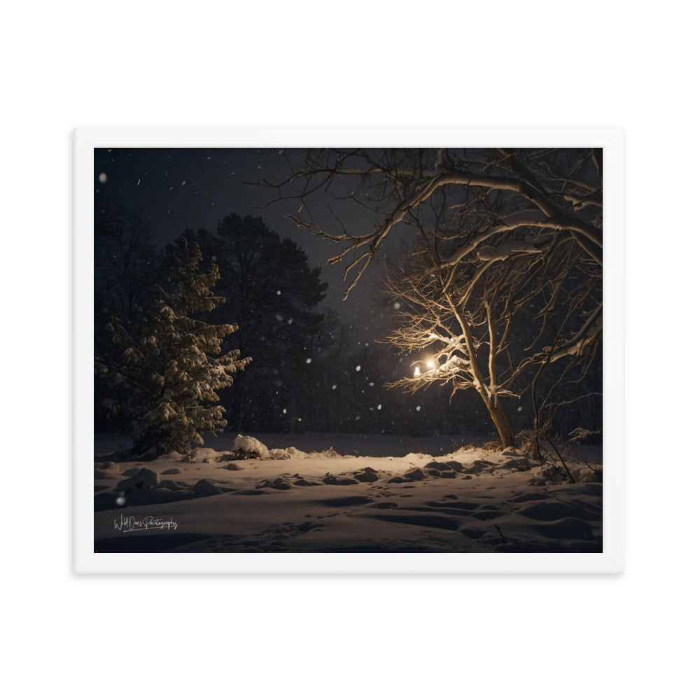 Midnight Snow - Framed Paintography