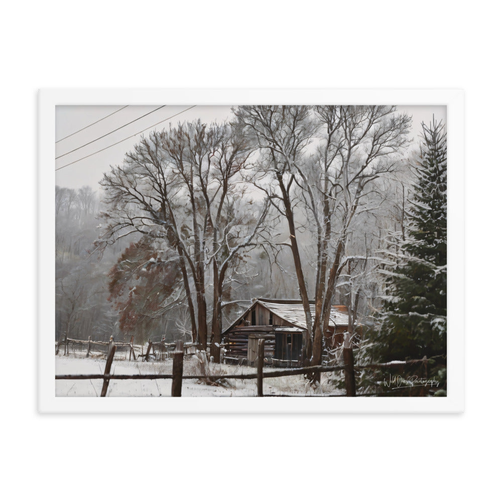 Winter Wonder Barn - Framed Paintography