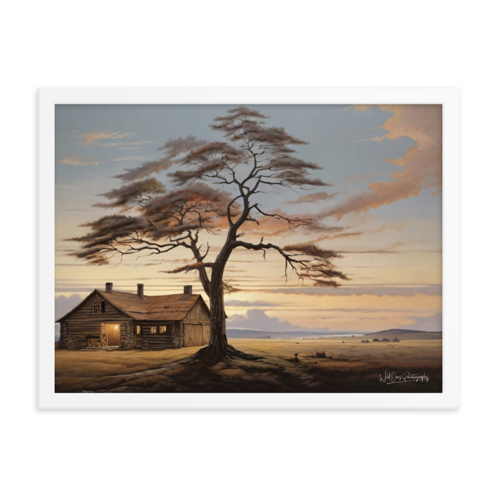 Prairie Cabin - Framed Paintography