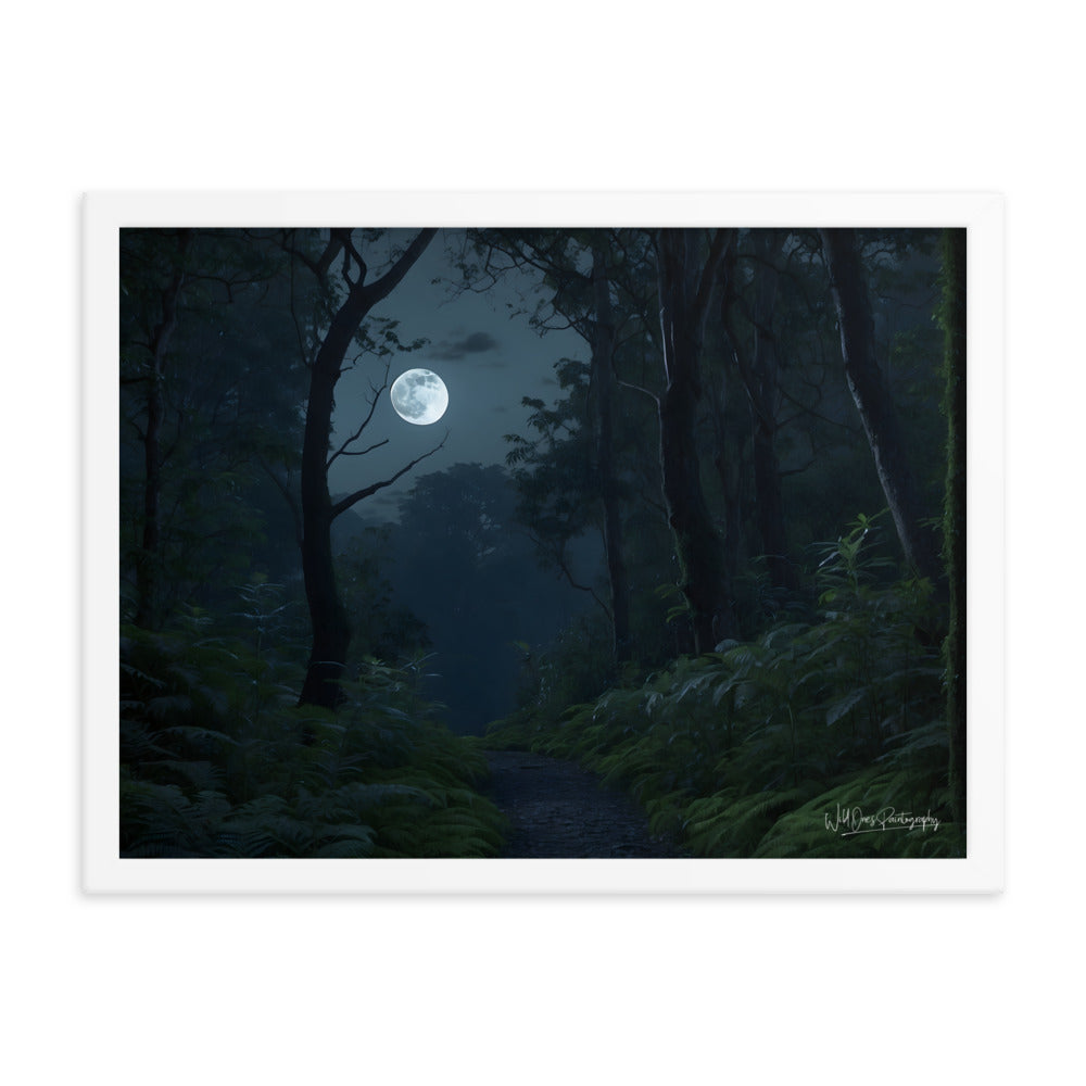 Moonlit Way - Framed Paintography