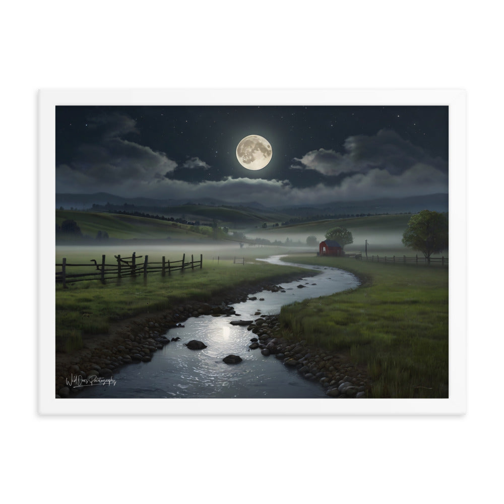 Moon Creek Prairie - Framed Paintography