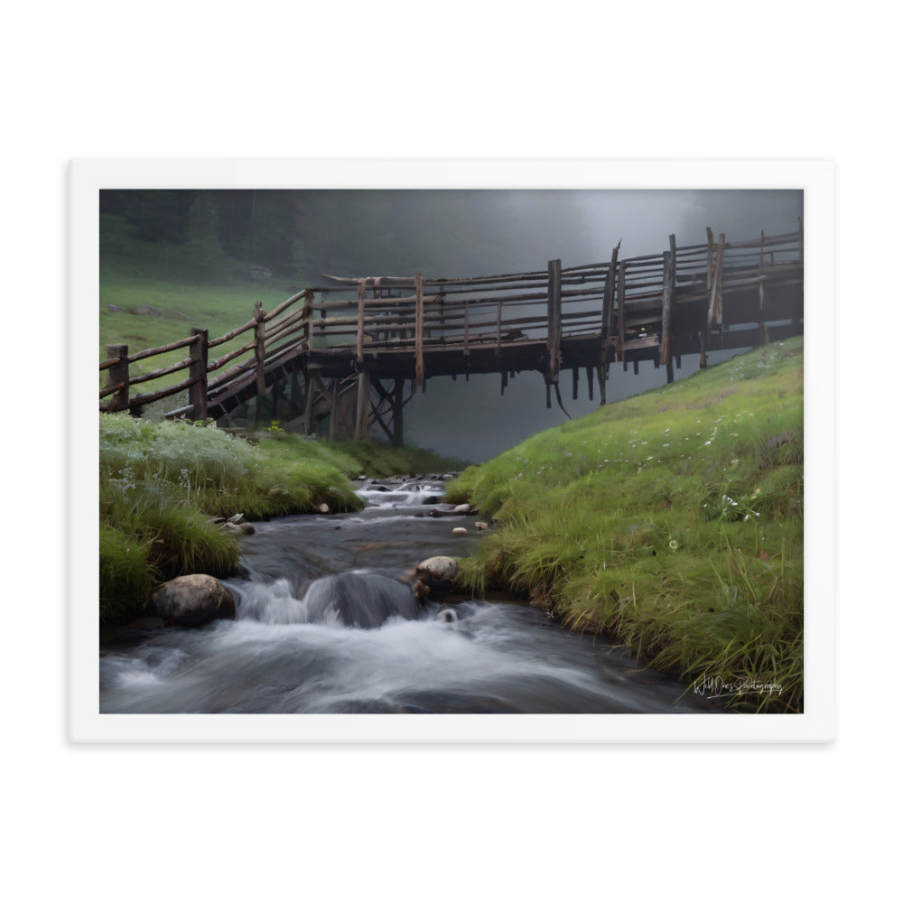 Misty Creek Bridge - Framed Paintography