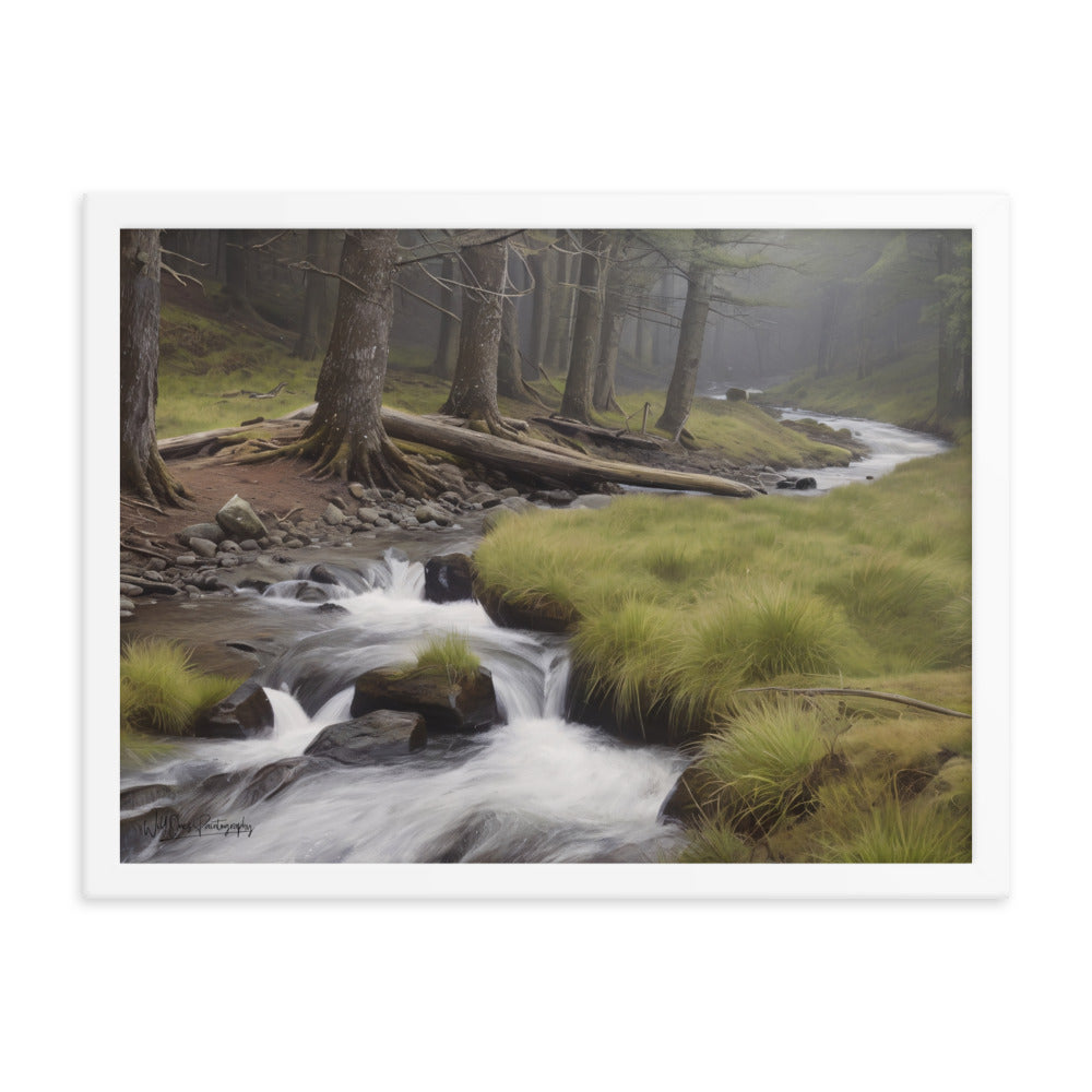 Misty Forest Creek - Framed Paintography