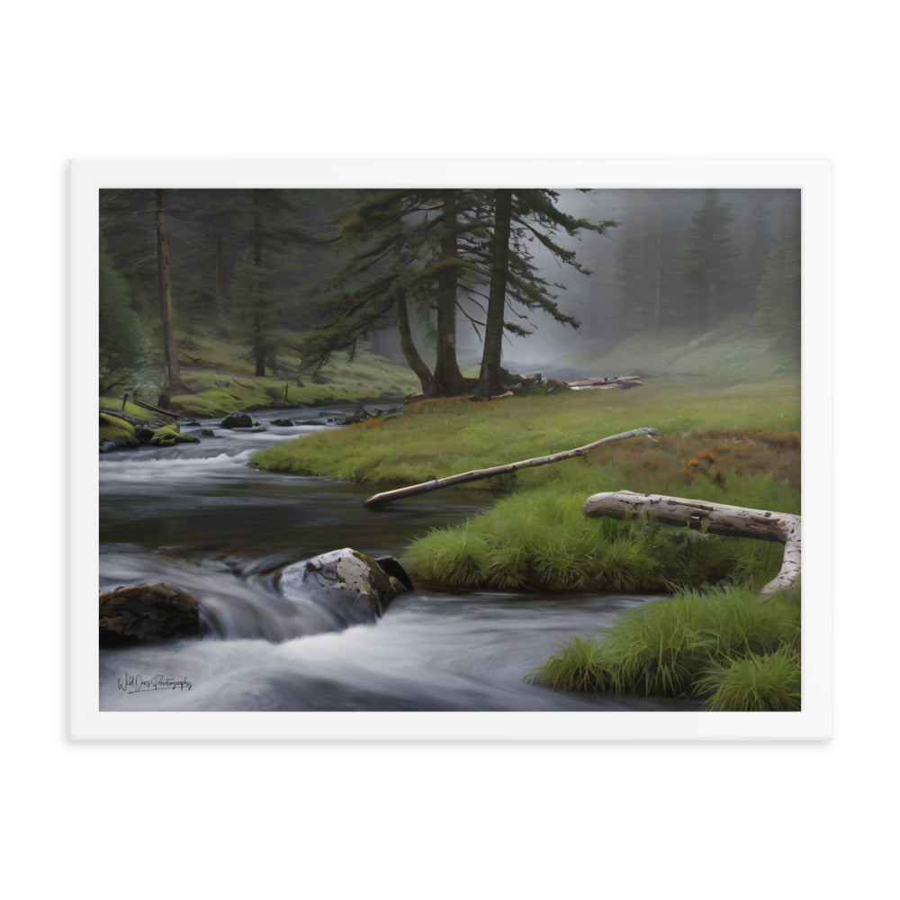 Mystic Woodland Brook - Framed Paintography