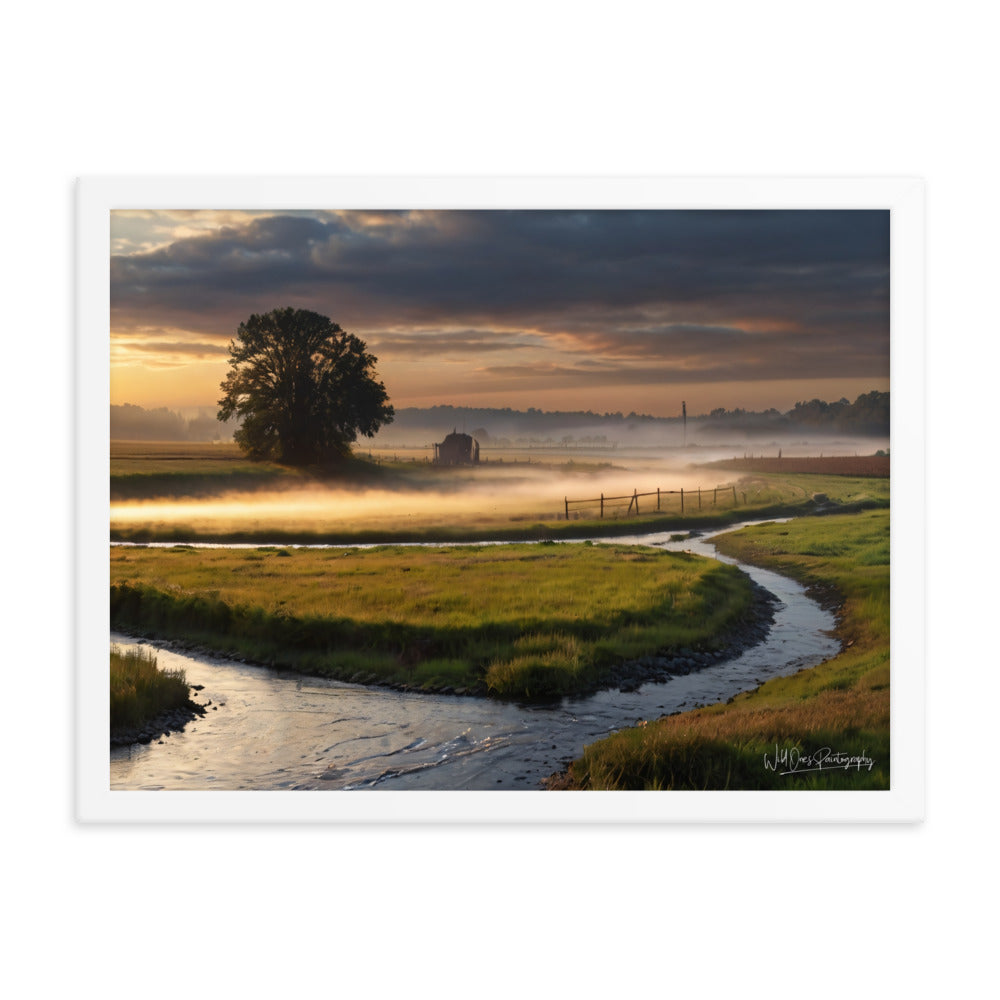 Misty Creek Island - Framed Paintography