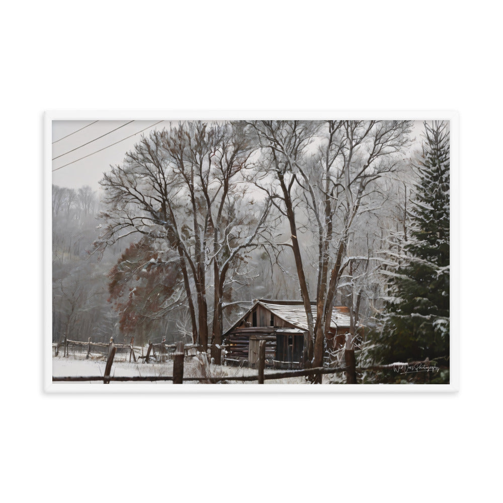 Winter Wonder Barn - Framed Paintography