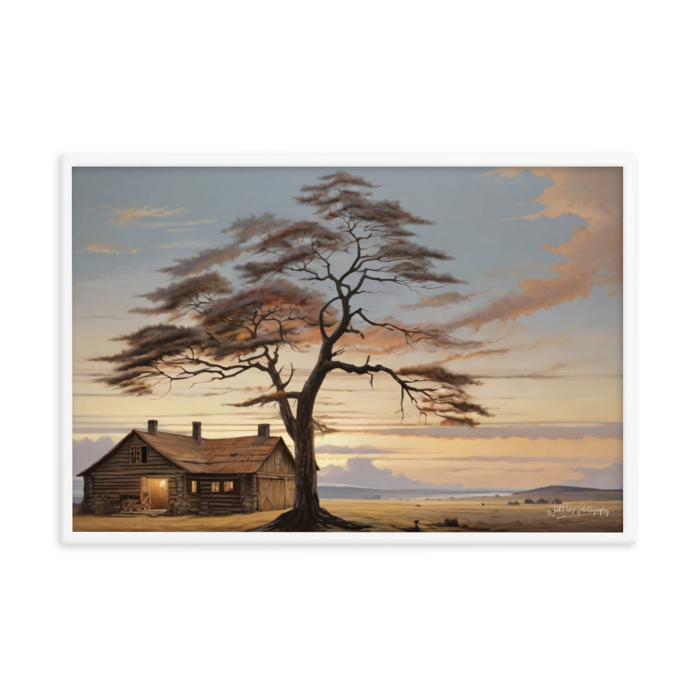 Prairie Cabin - Framed Paintography