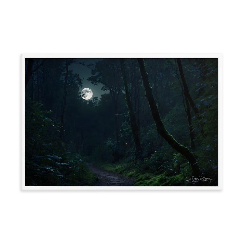 Moonlit Pathway - Framed Paintography