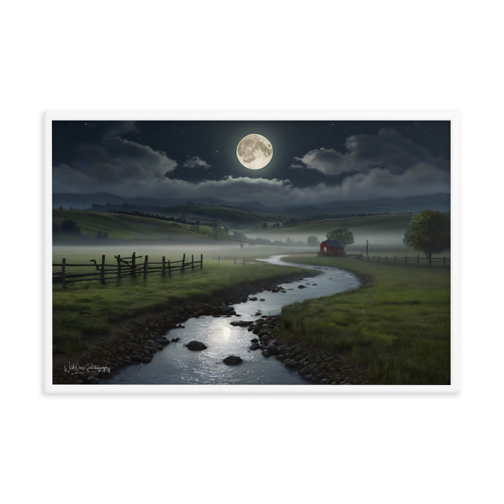 Moon Creek Prairie - Framed Paintography