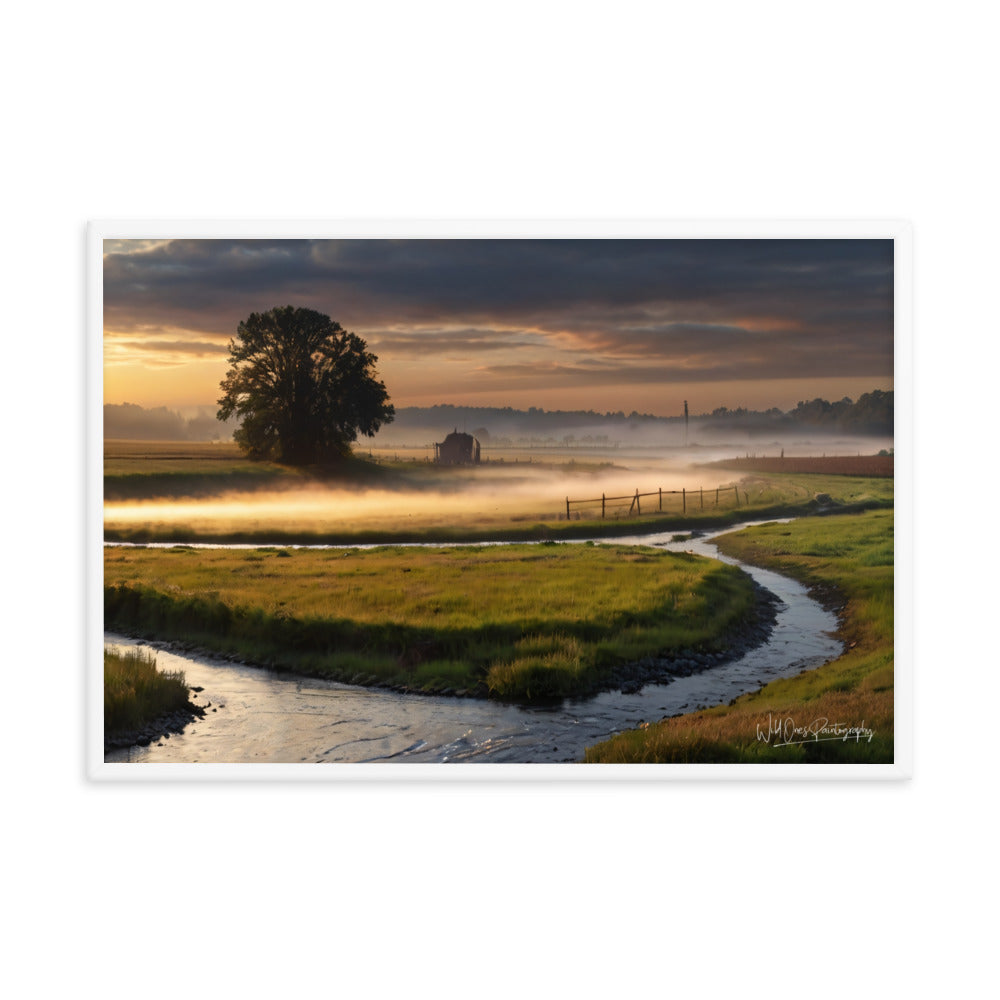 Misty Creek Island - Framed Paintography