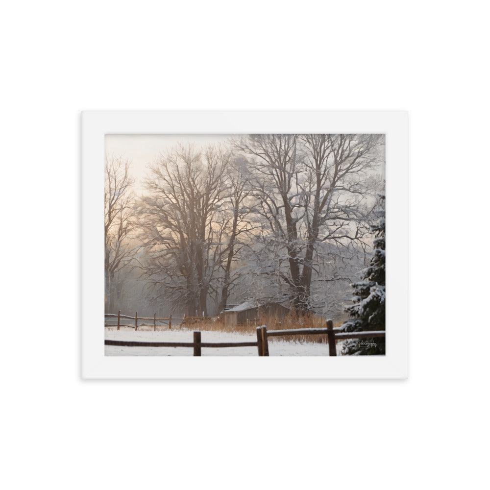 Winter Wonder Shed - Framed Paintography