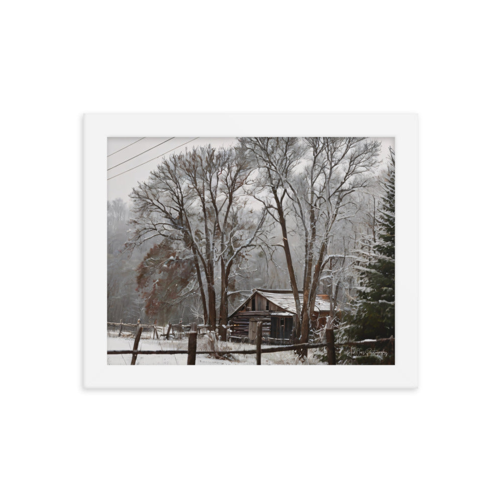 Winter Wonder Barn - Framed Paintography