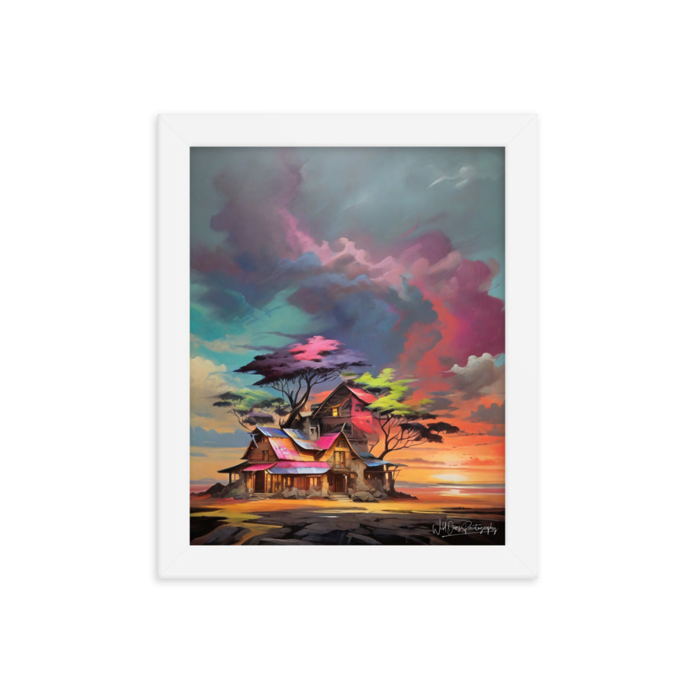 Vibrant Home Sunset - Framed Paintography