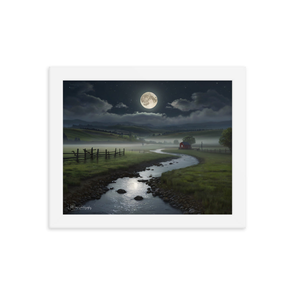 Moon Creek Prairie - Framed Paintography
