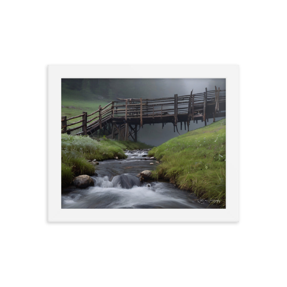 Misty Creek Bridge - Framed Paintography