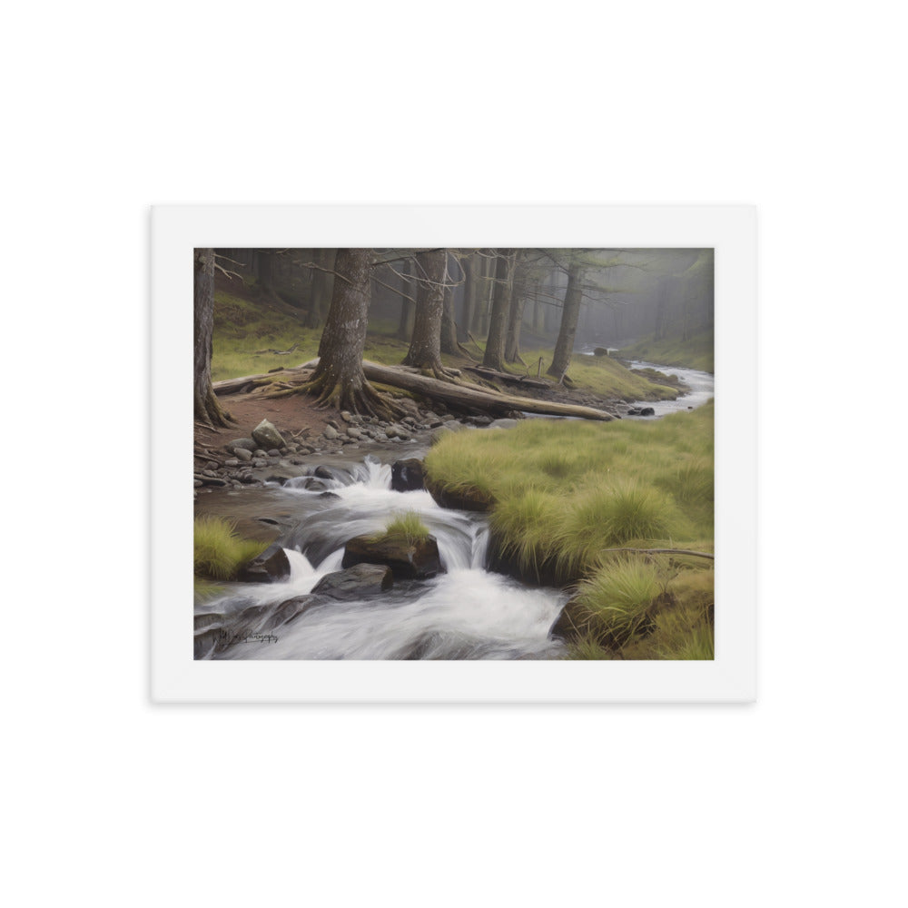 Misty Forest Creek - Framed Paintography