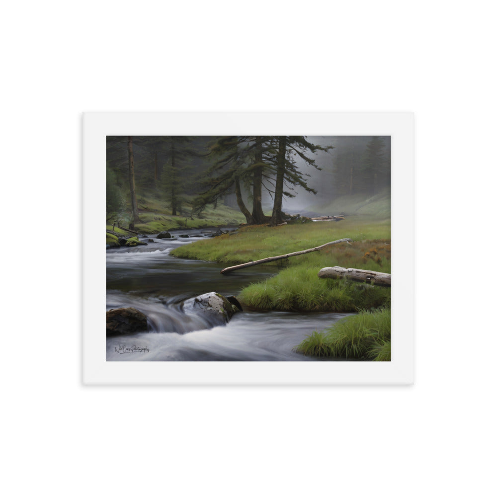 Mystic Woodland Brook - Framed Paintography
