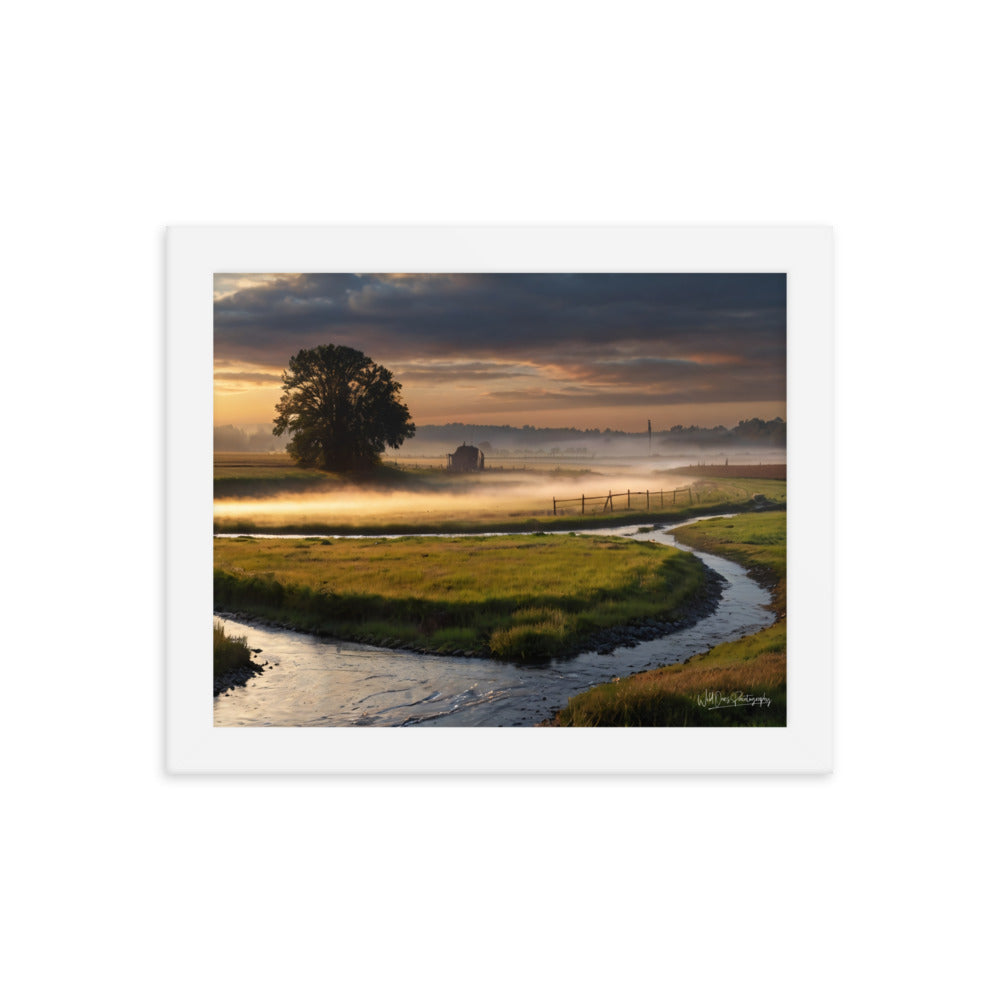 Misty Creek Island - Framed Paintography